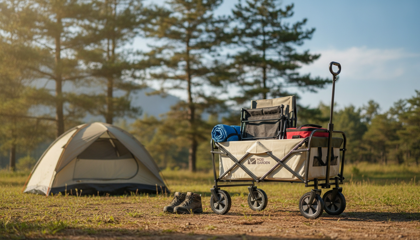 Folding Camping Utility Wagon: Pull-Rod Trolley Guide