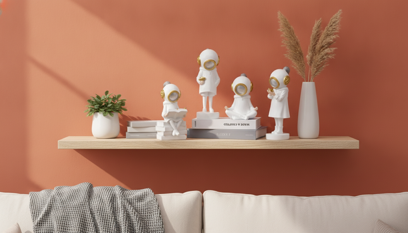 Nordic Girl Diver Reading Figurine: Shelf Styling Guide